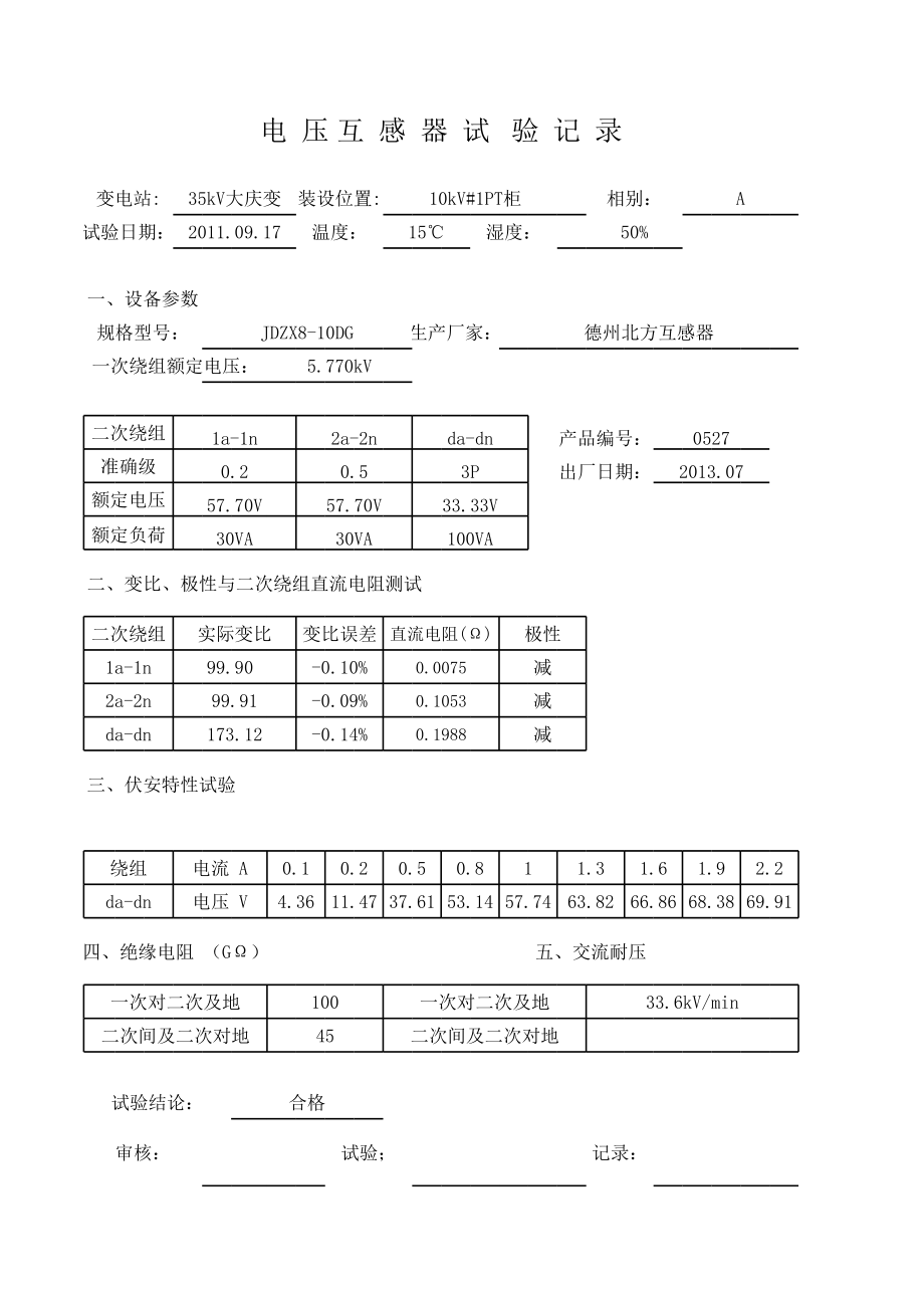 【2017年整理】10KV  #1PT_第1页