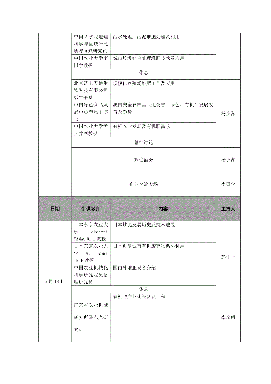 全国第五期堆肥技术与工程研讨会日程安排_第2页