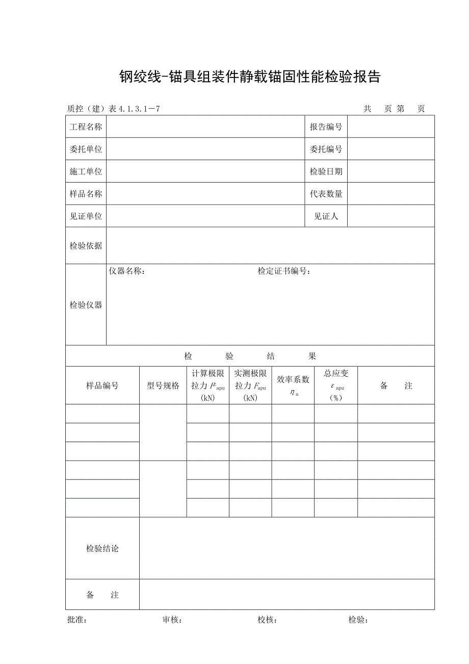 【2017年整理】017钢绞线-锚具组装件静载锚固性能检验报告_第2页