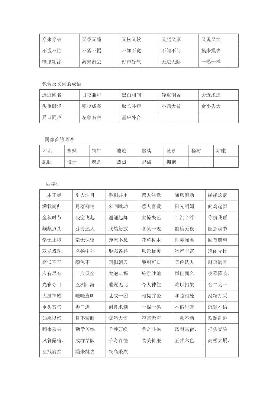 三年级语文第五册复习资料总汇(全)_第5页