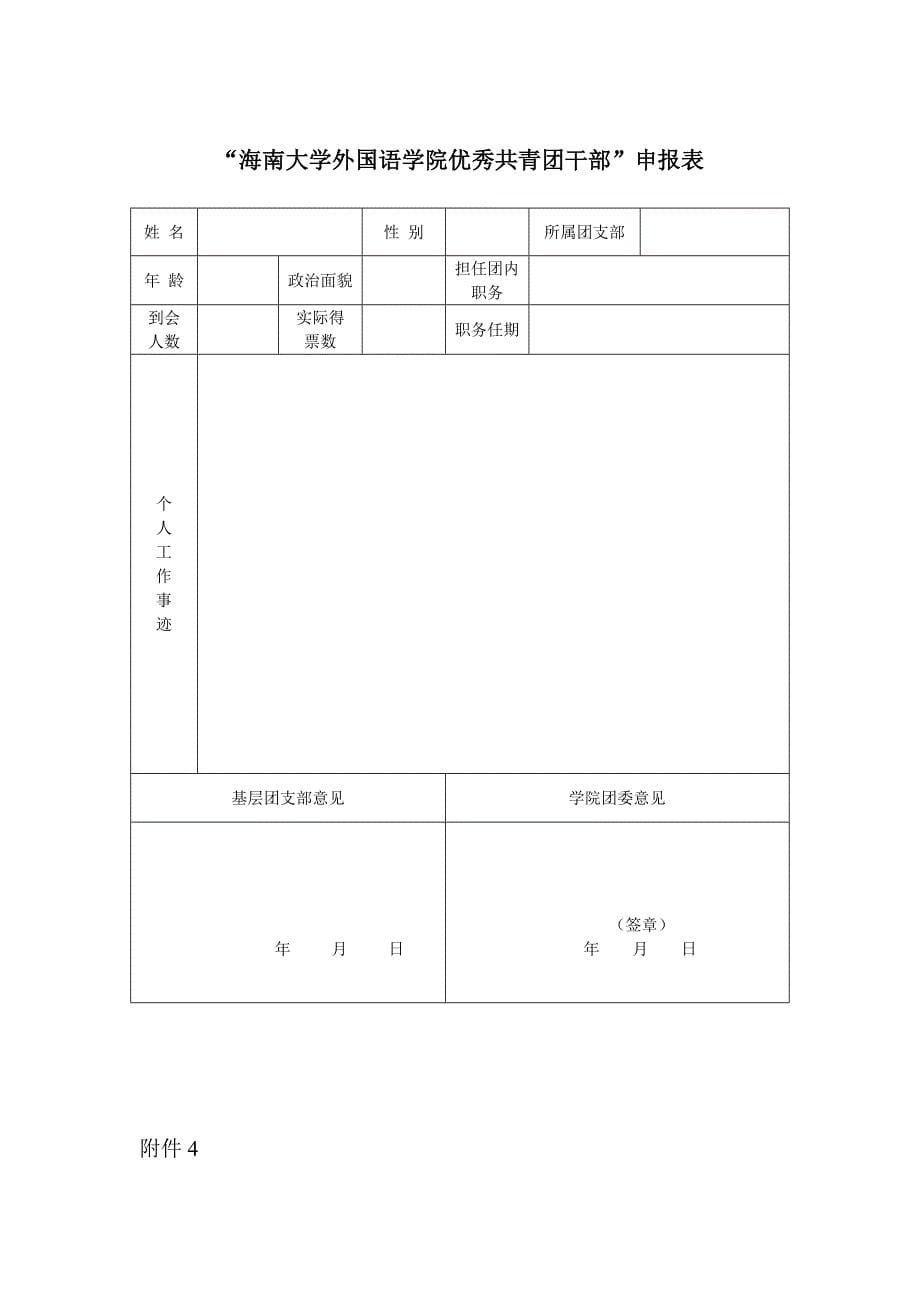 共青团海南大学外国语学院委员会 关于做好评选2012年度优秀团支部_第5页