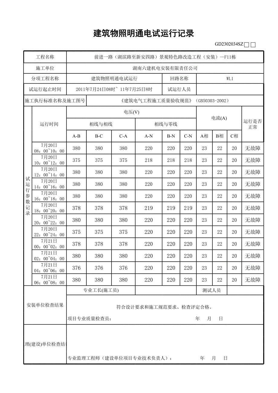 GD230203423建筑物照明通电试运记录-F6_第5页