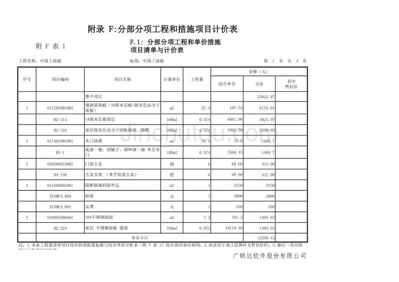 F.1 分部分项工程和单价措施项目清单与计价表_第1页