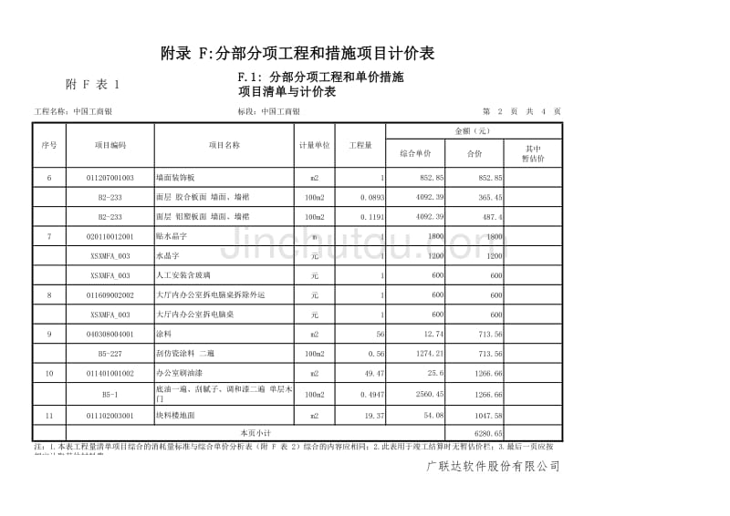 F.1 分部分项工程和单价措施项目清单与计价表_第2页