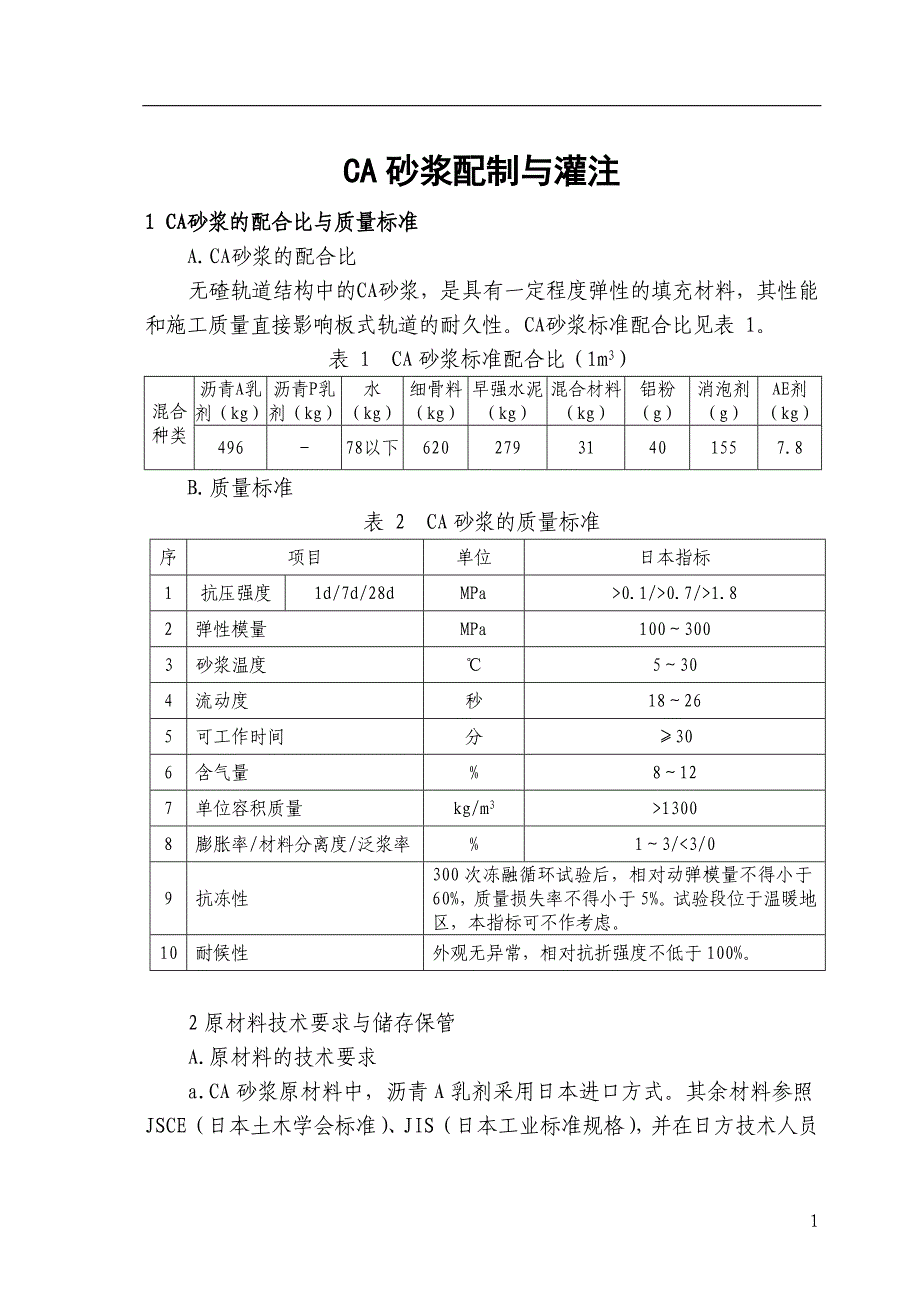 CA砂浆配制与灌注施工_第1页