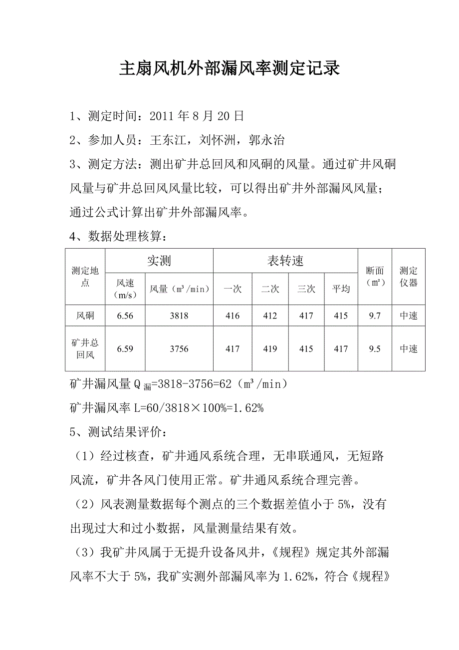 主扇风机外部漏风率测定 2_第2页