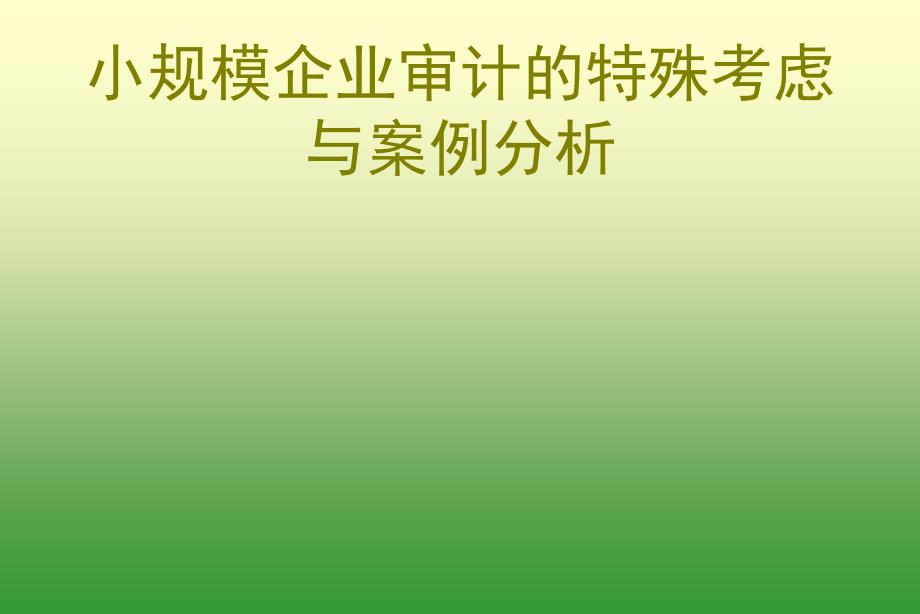 小规模企业审计的特殊考虑与案例分析_第1页