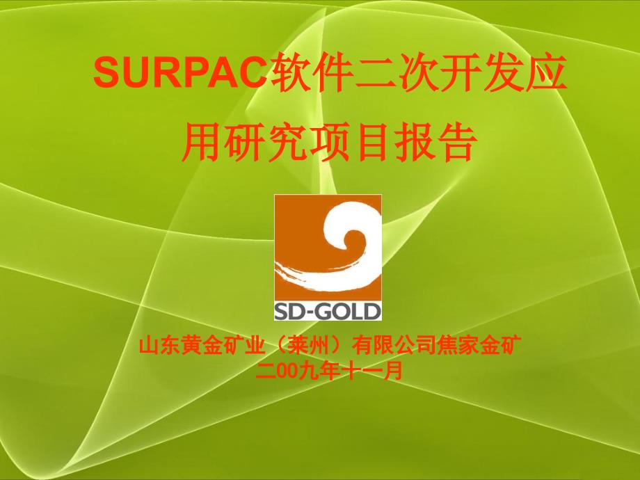 SURPACA软件二次开发应用研究_第1页