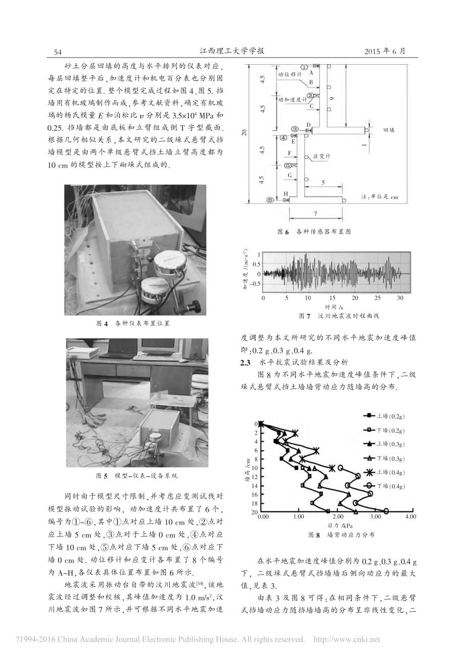 二级垛式悬臂式挡土墙动土压力分析_傅志明_第4页