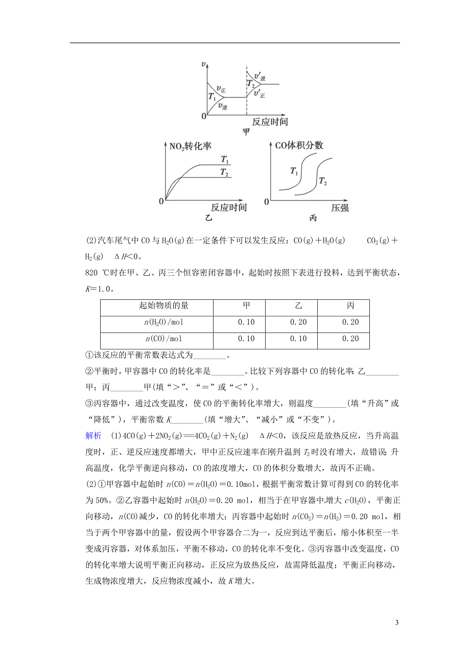 2014高考化学一轮复习速递《速率、平衡图表类综合题》_第3页