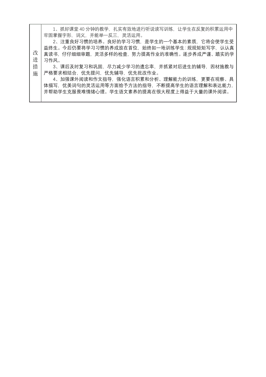 2015年秋期中考试质量分析表三年级语文_第3页