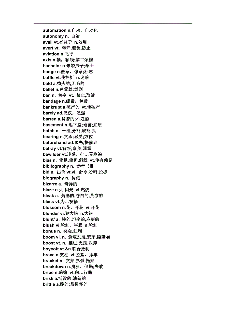 2010年6月英语六级高频词汇表_第3页