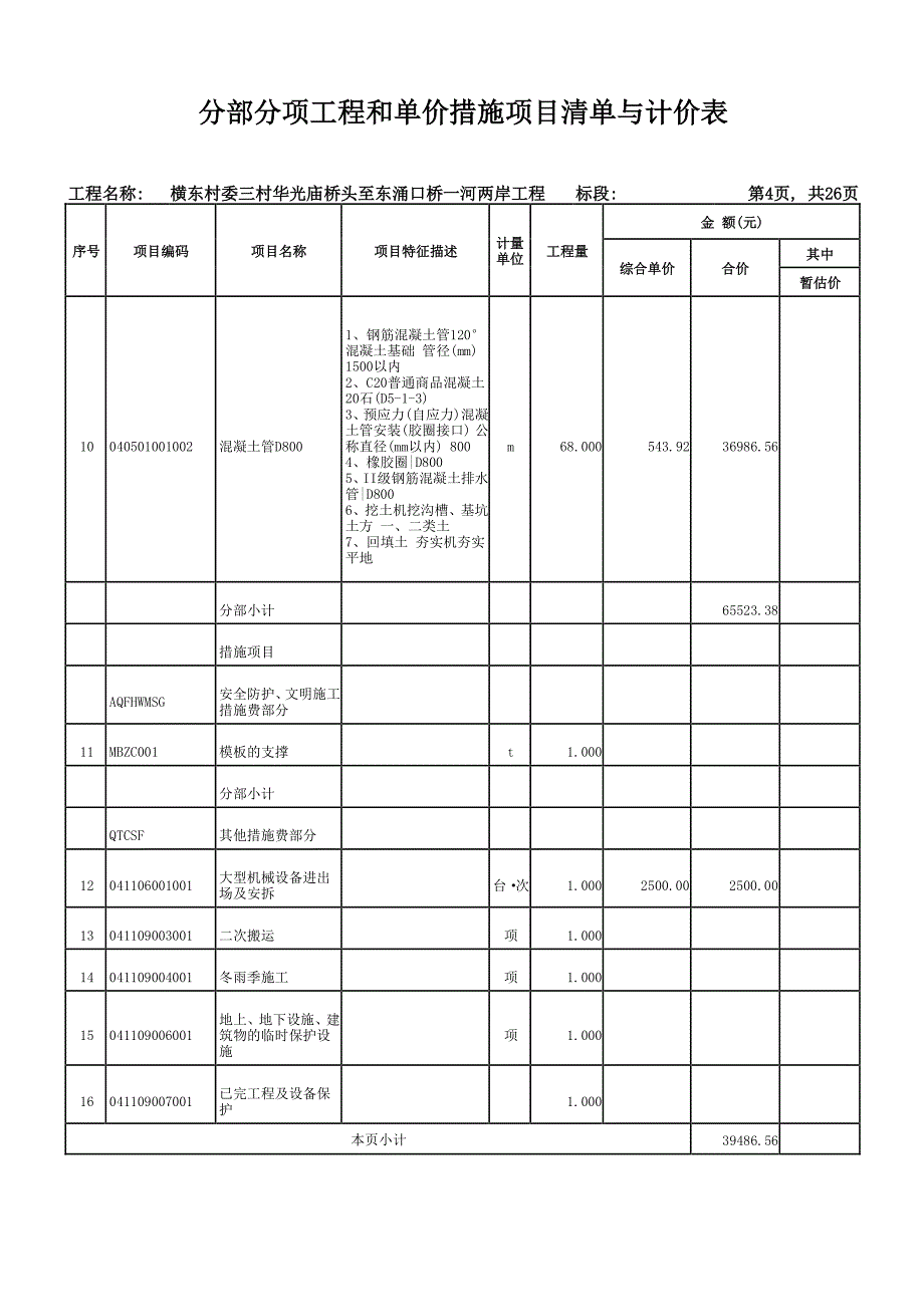 单位工程招标控制价汇总表_第4页