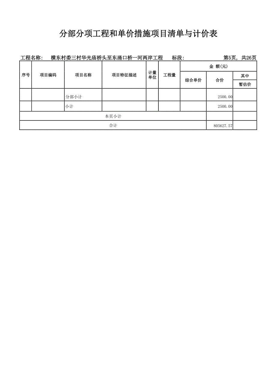 单位工程招标控制价汇总表_第5页