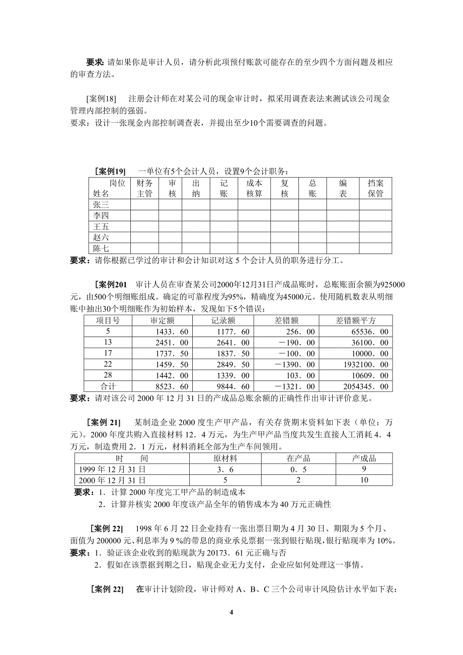 审计案例与分析练习题_第4页