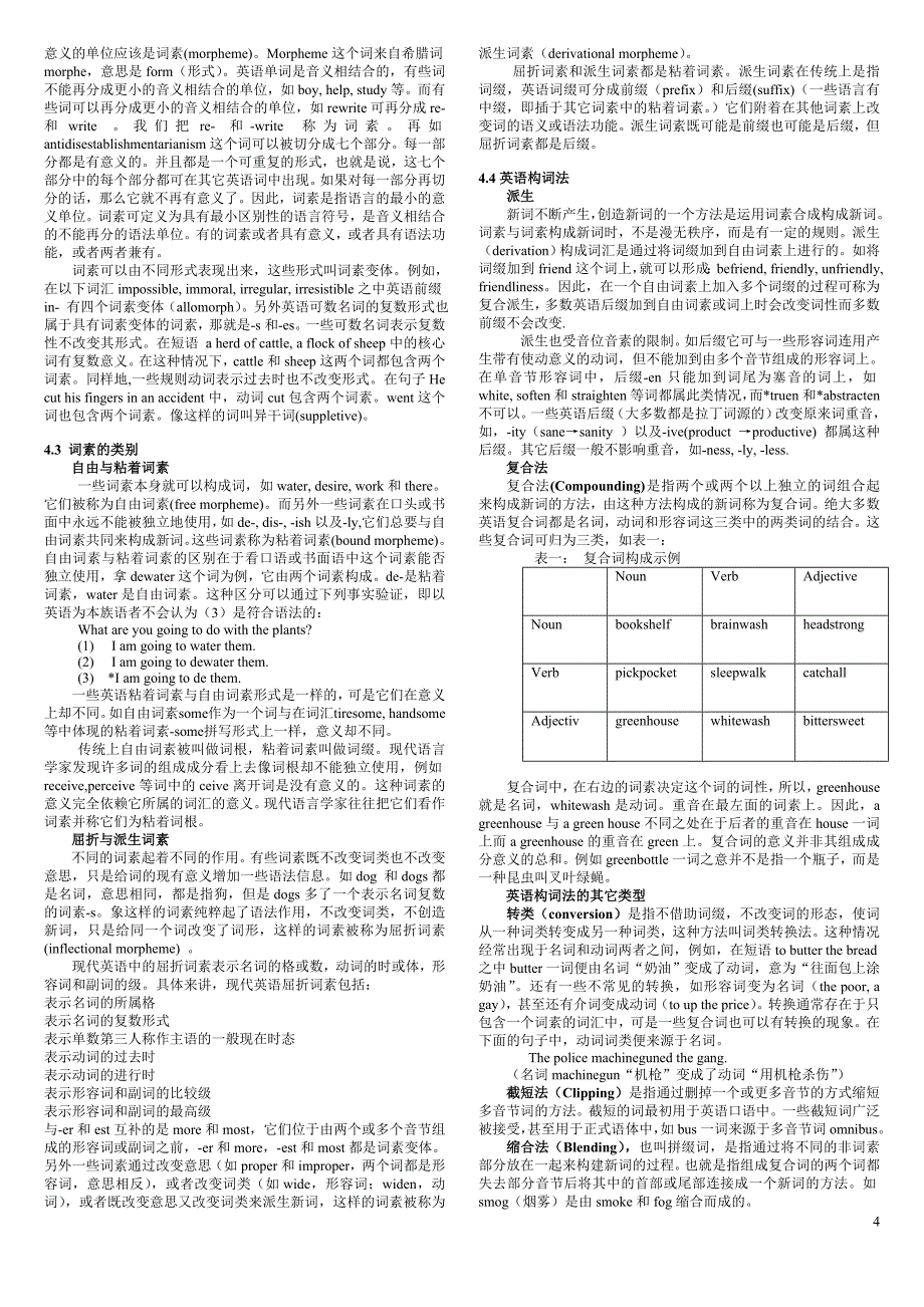 《新编简明英语语言学教程》学习手册(打印版)_第4页