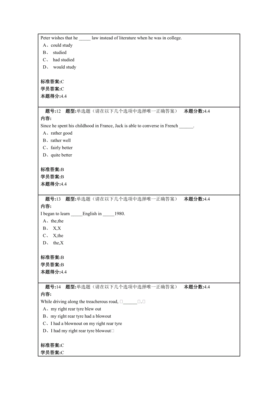 作业名称：大学英语(1)2012秋第二套作业_第4页