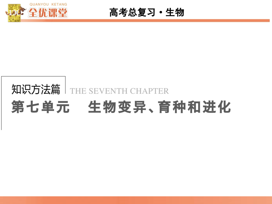 全优课堂·2016高考生物一轮配套课件：7.21基因突变和基因重组_第1页