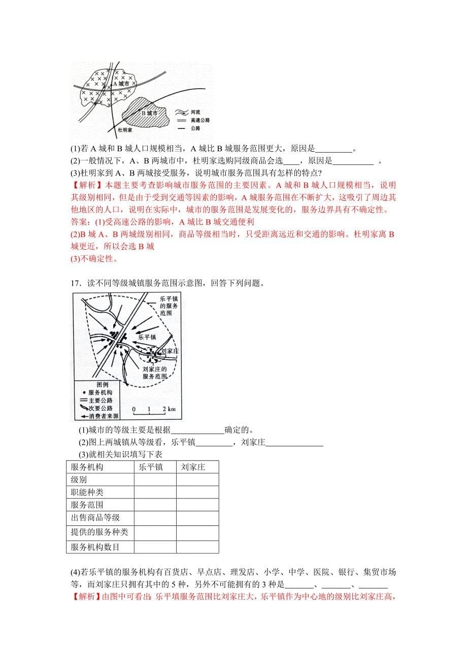 《不同等级城市的服务功能》同步练习7(新人教版必修2)_第5页