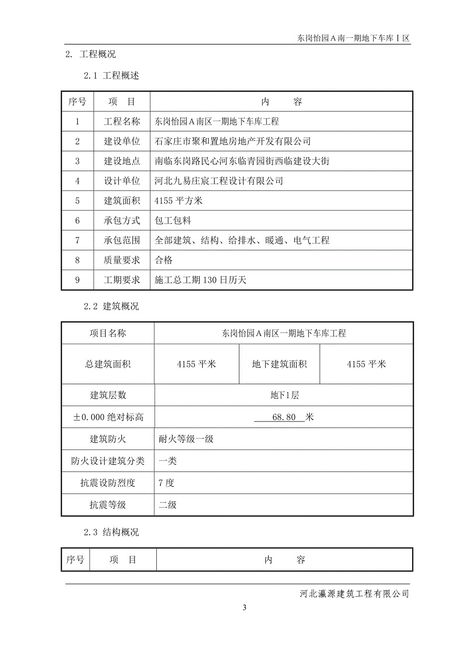 东岗怡园Ａ南一期地下车库施工组织设计_第3页