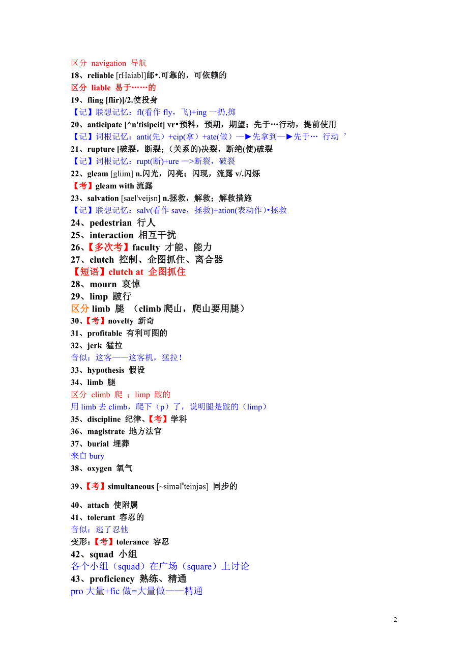 2.四六级考试必备的1000个核心单词(含记忆方法)_第2页