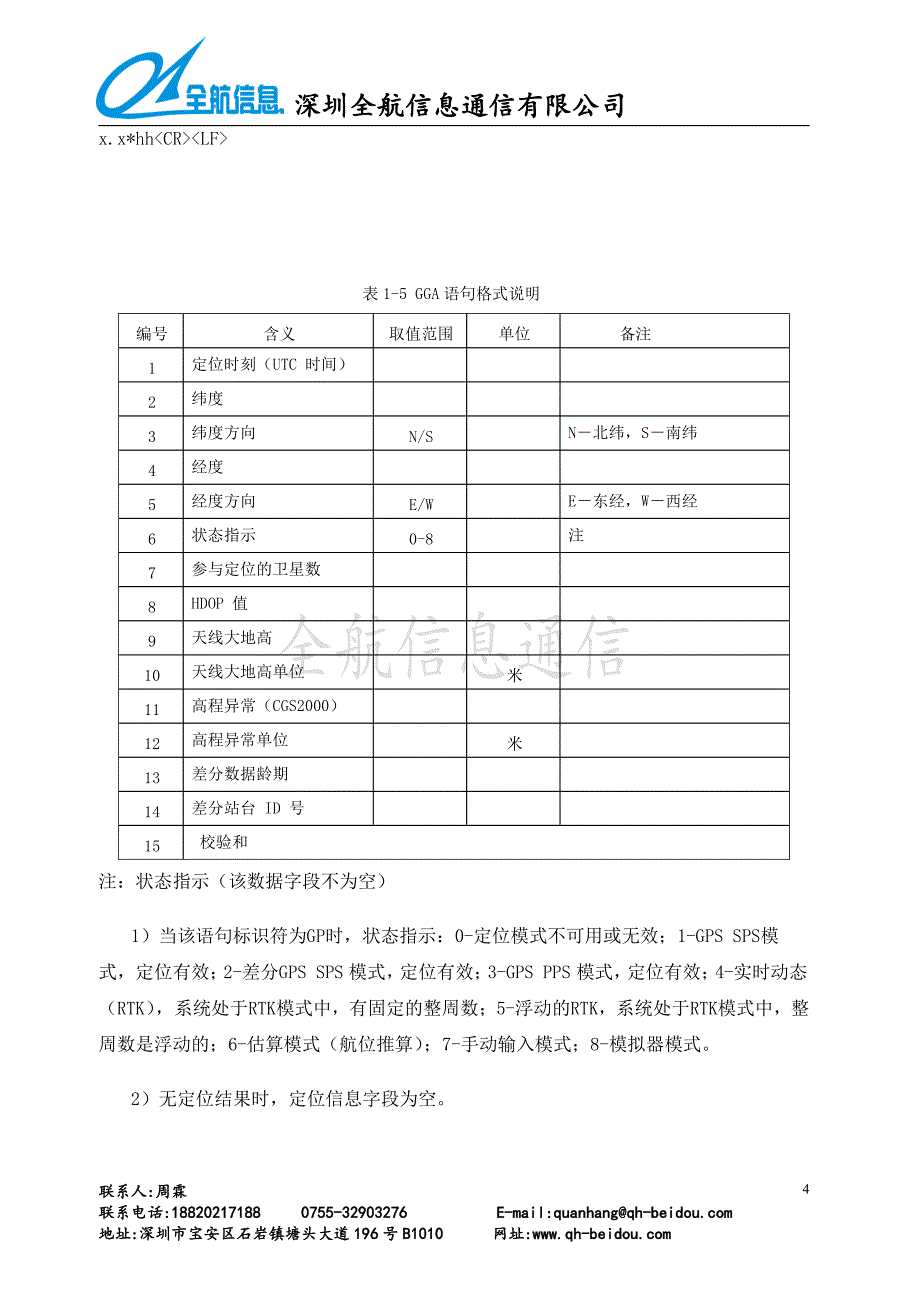 北斗GPS模块输入输出语句格式说明V1.0_第4页