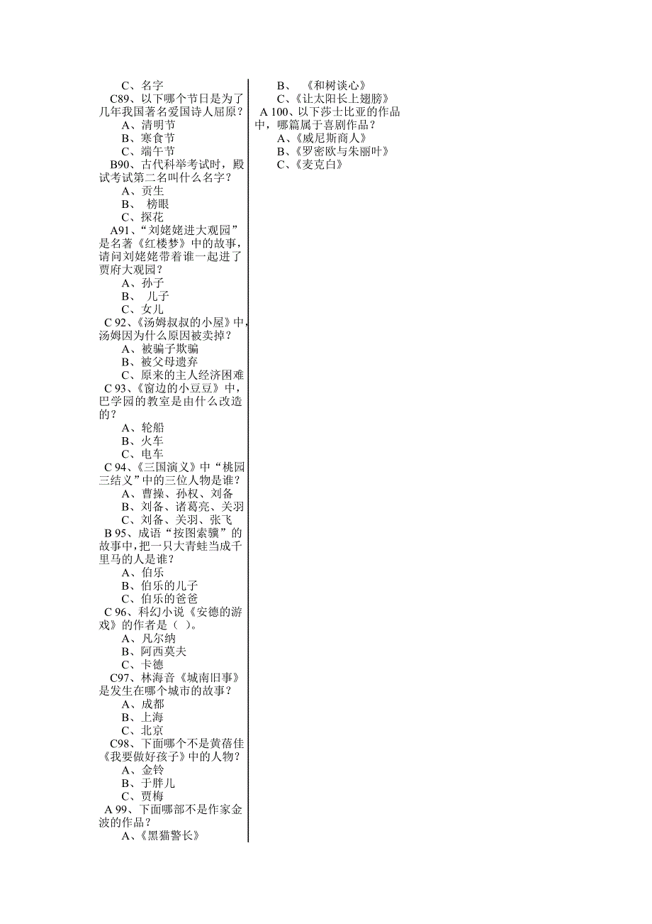 2015小哥白尼小学生阅读能力测试全新试题(含答案)_第4页