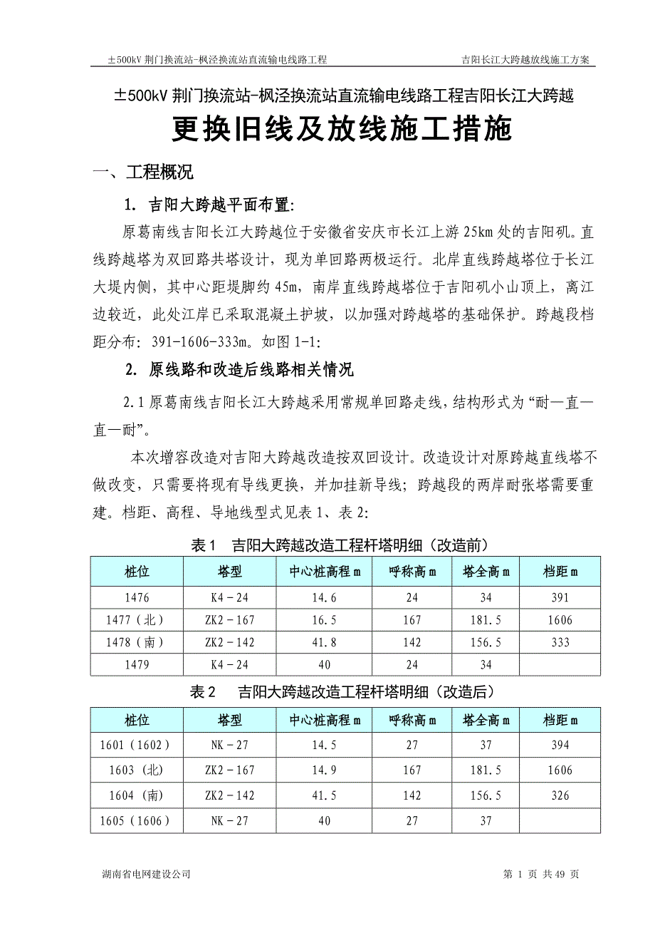 【2017年整理】±500kV荆门换流站-枫泾换流站直流输电线路工程  吉阳长江大跨越施工措施(正版)_第3页