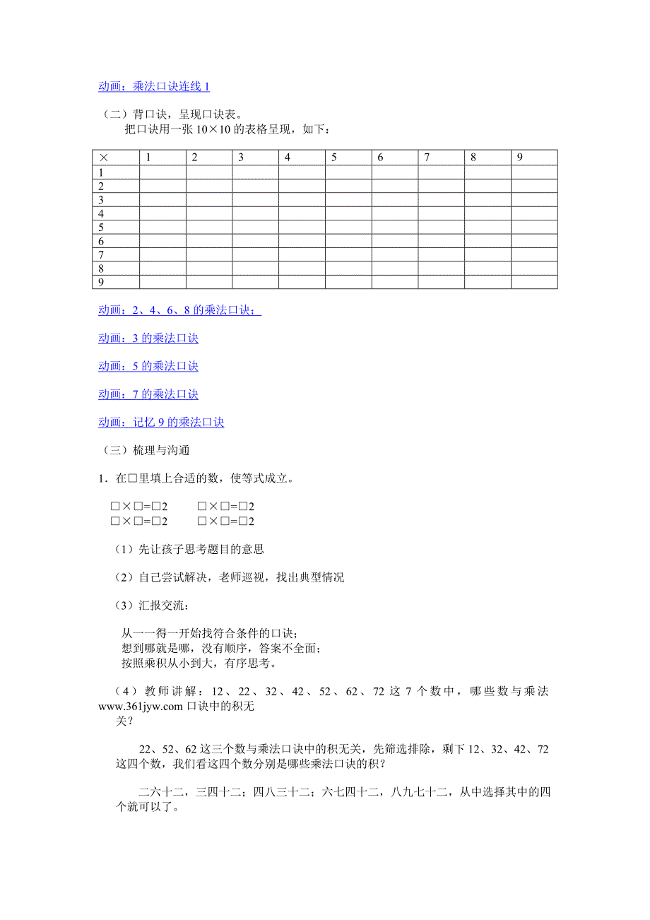 人教版小学数学二年级上册总复习第一部分乘法意义及乘法口诀教案_第3页