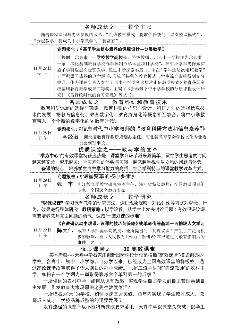 全国中小学优质课堂与名师建设暨河北名校观摩研讨会（11月27日）_第3页