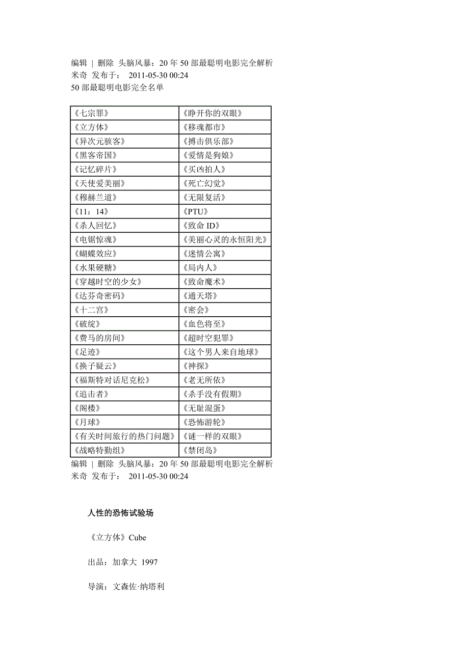 20年50部最聪明电影完全解析_第1页