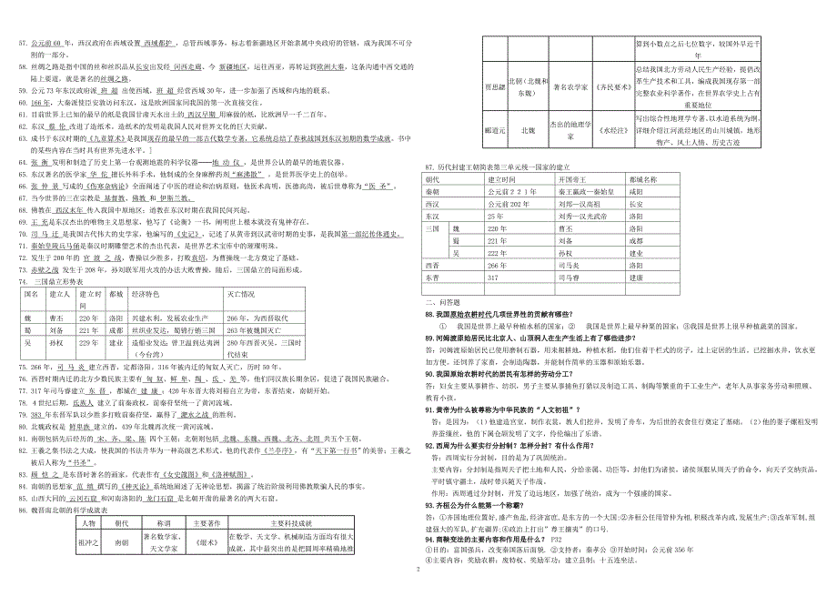 七年级历史上册复习提纲_第2页