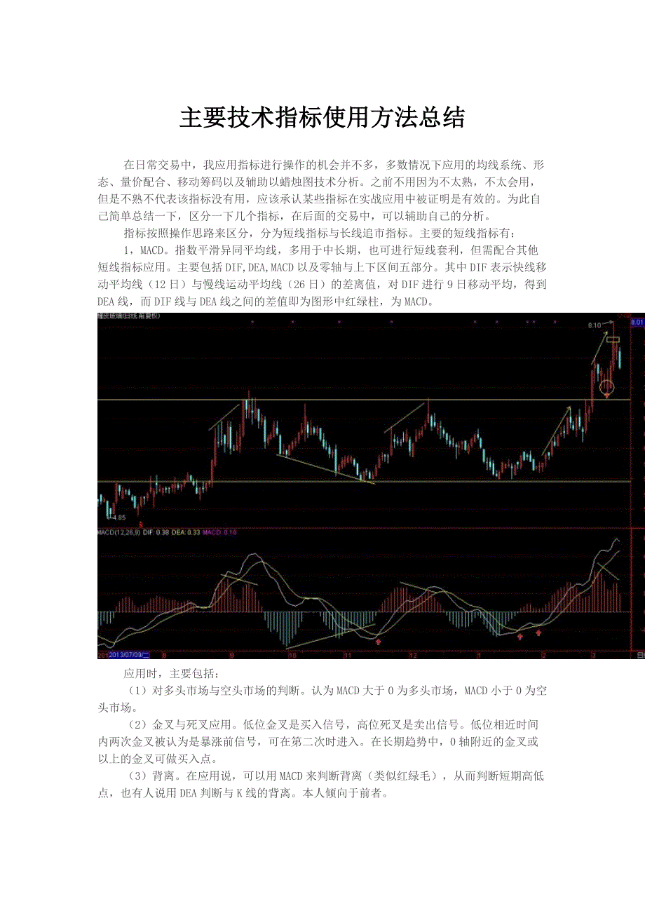 主要技术指标使用方法总结 _第1页