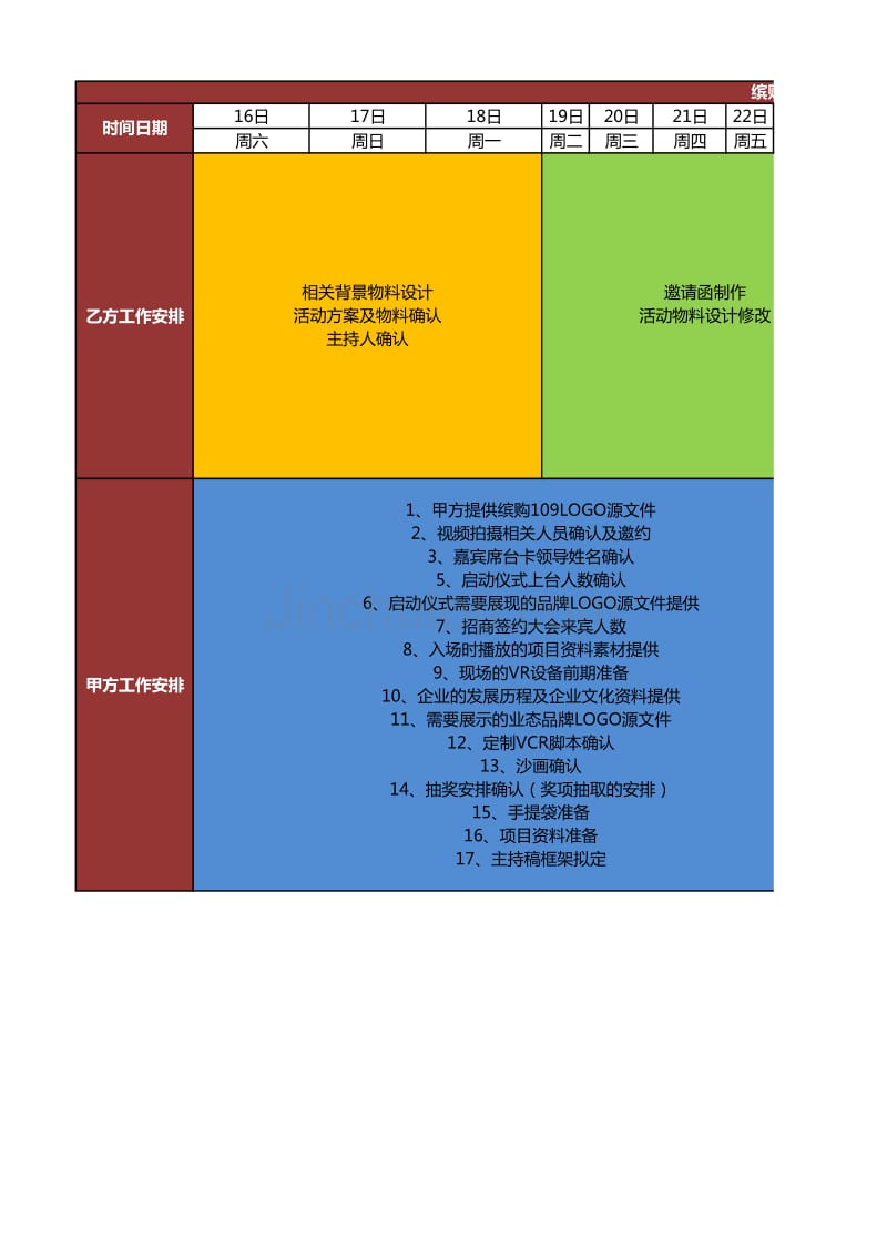 招商签约大会工作排期表_第1页