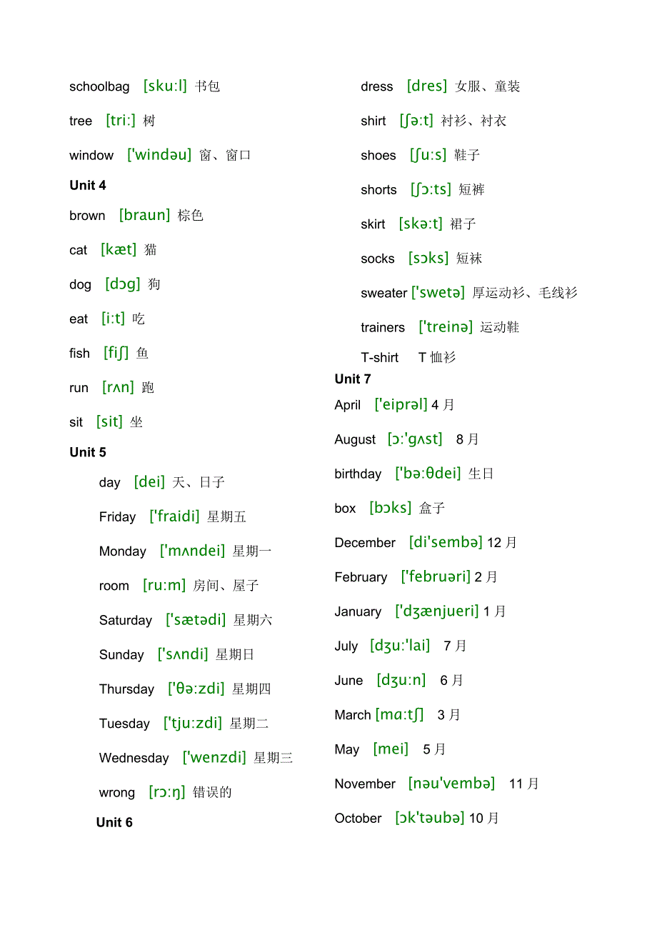 JOININ四年级英语单词大全(带音标)_第2页