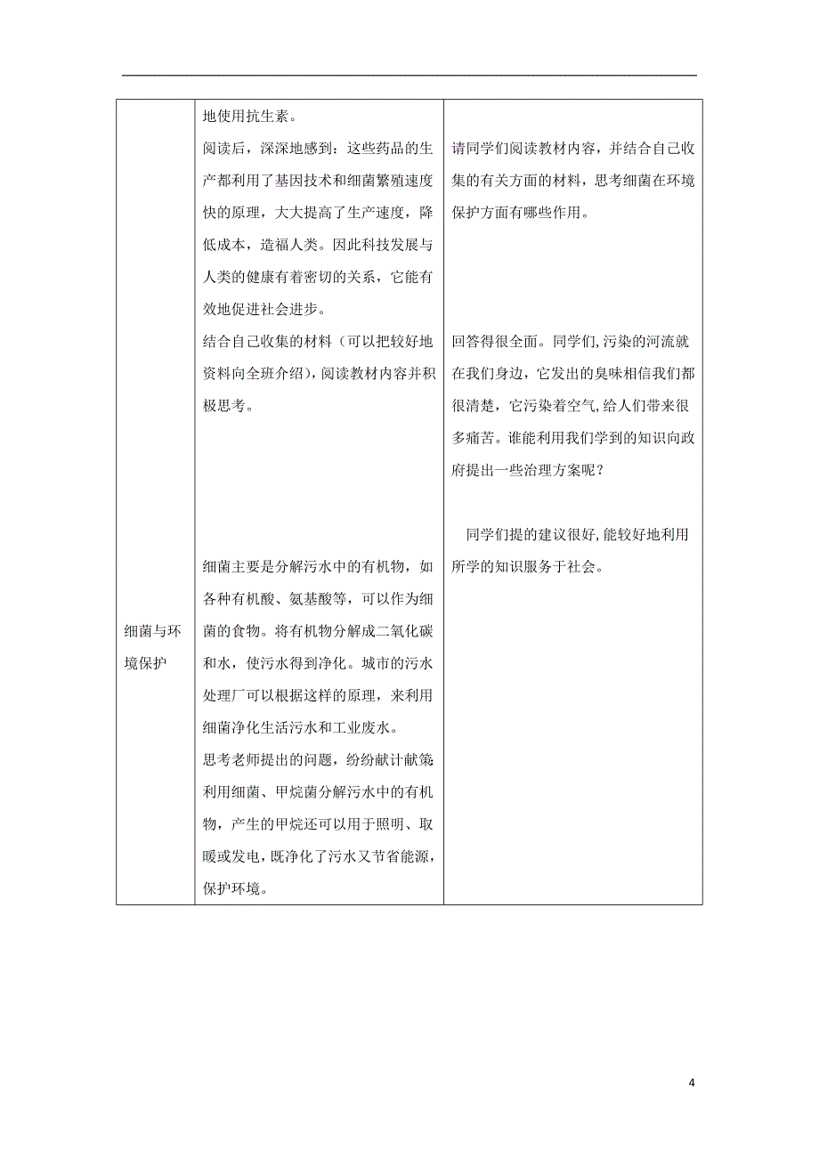 八年级生物上册 第18章 第2节 微生物与人类的关系教案1（新版）北师大版_第4页