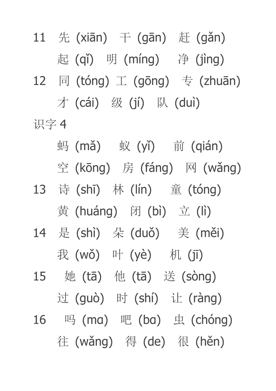 一年级语文下生字组词_第3页