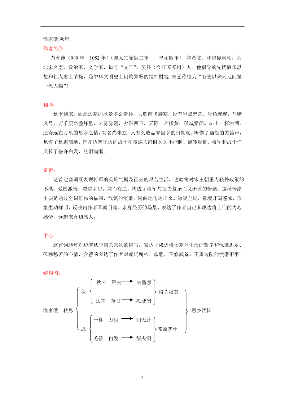 《望江南》《渔家傲秋思》《江城子密州出猎》《武陵春》《破阵子为陈同甫赋壮词以寄之》_第2页