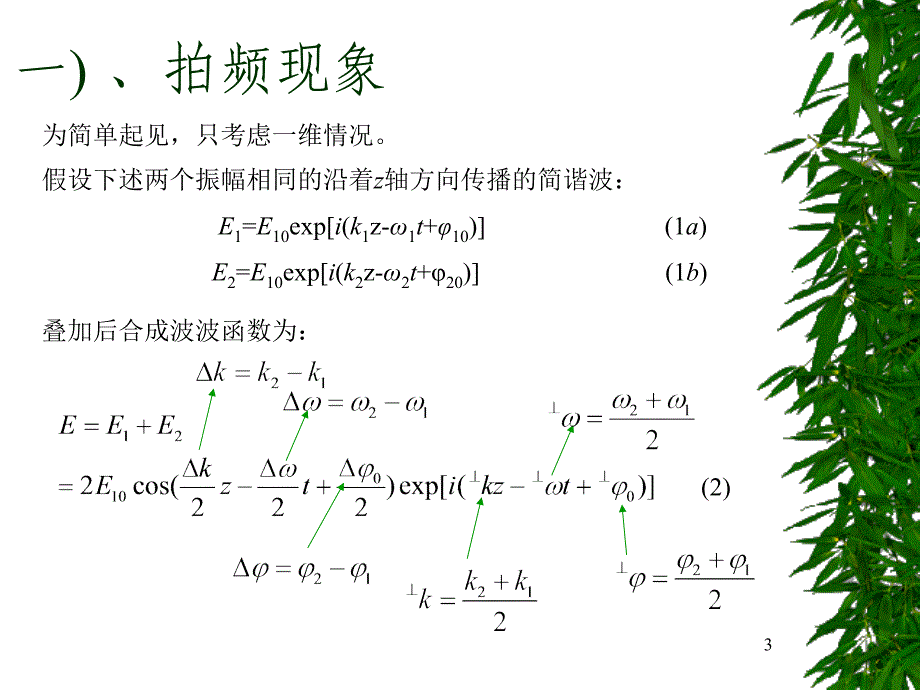 物理光学11第十一次课、拍频波和光波的分析_第3页