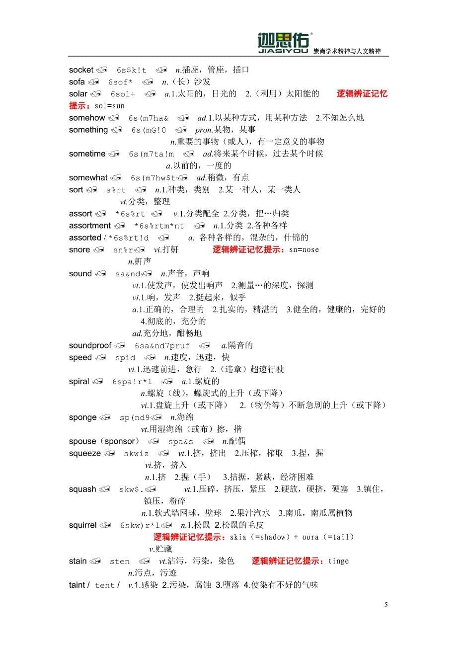 《迦思佑新托福10000词逻辑辩证记忆20天》网络课程内部讲义(十九)_第5页