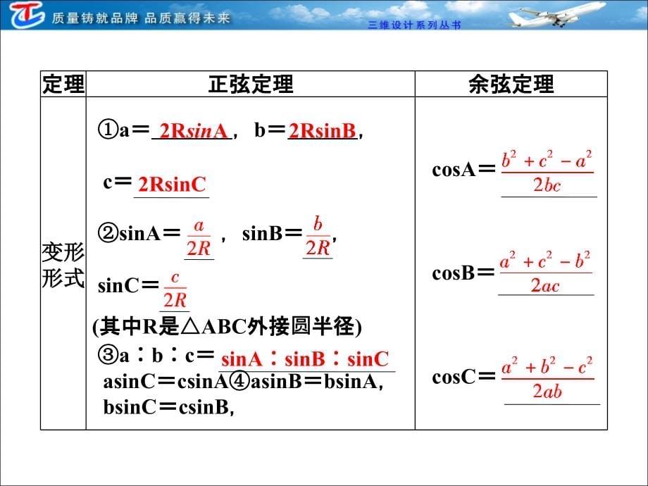 第三章 第七节正弦定理和余弦定理_第5页