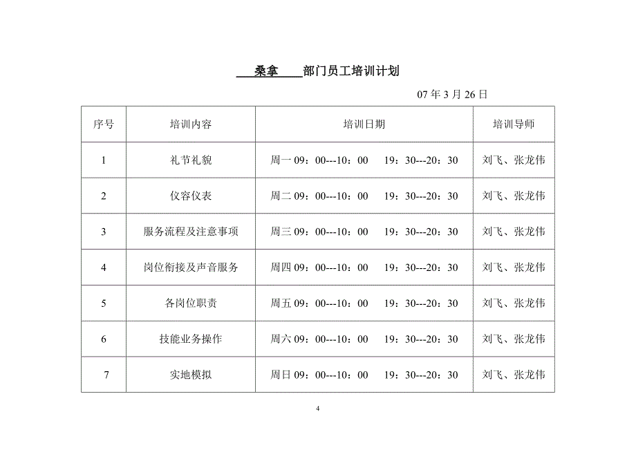 人力资源部    部门员工培训计划_第4页