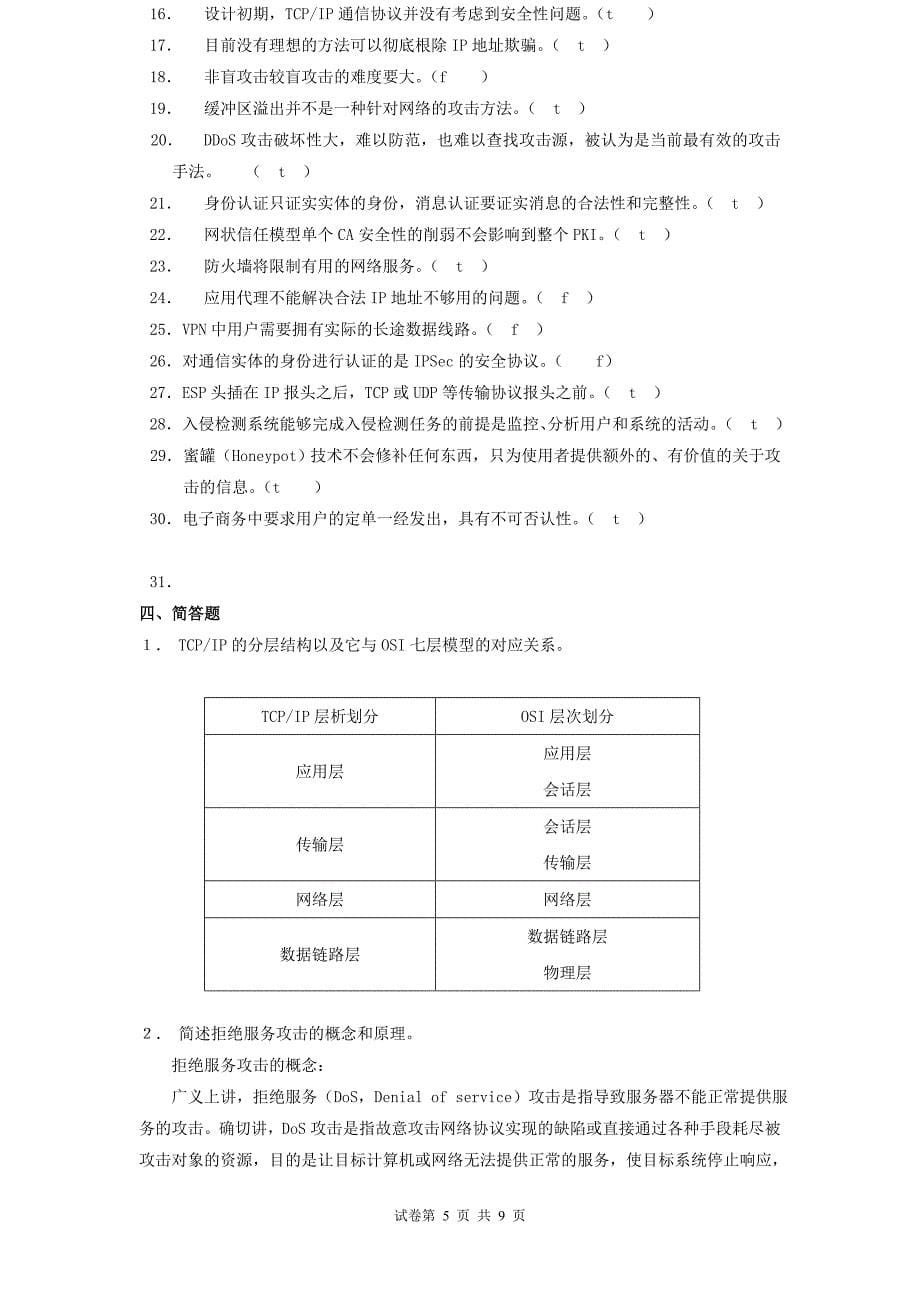 《计算机网络安全》试题_第5页