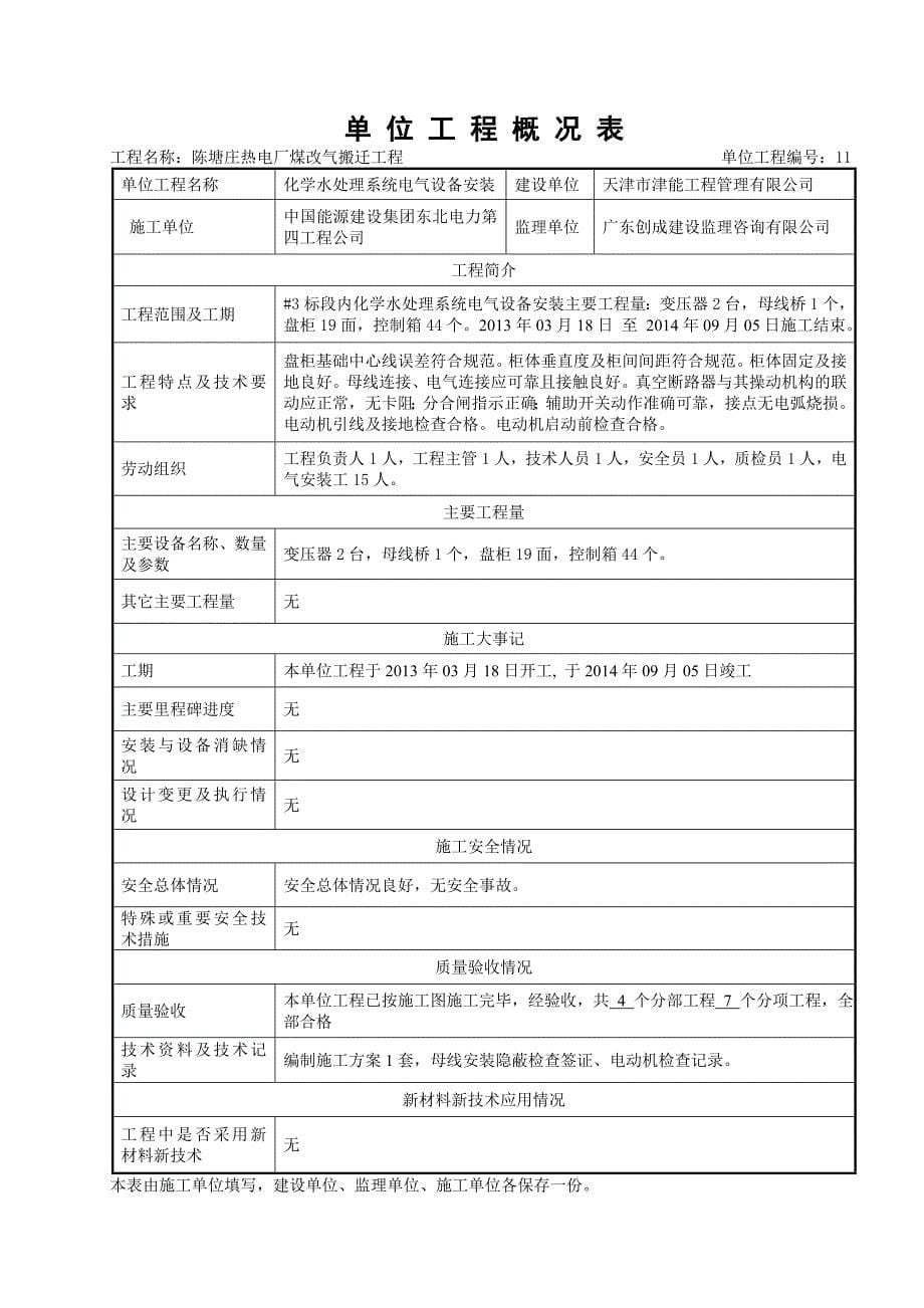 电气安装单位工程概况表及总结 _第5页