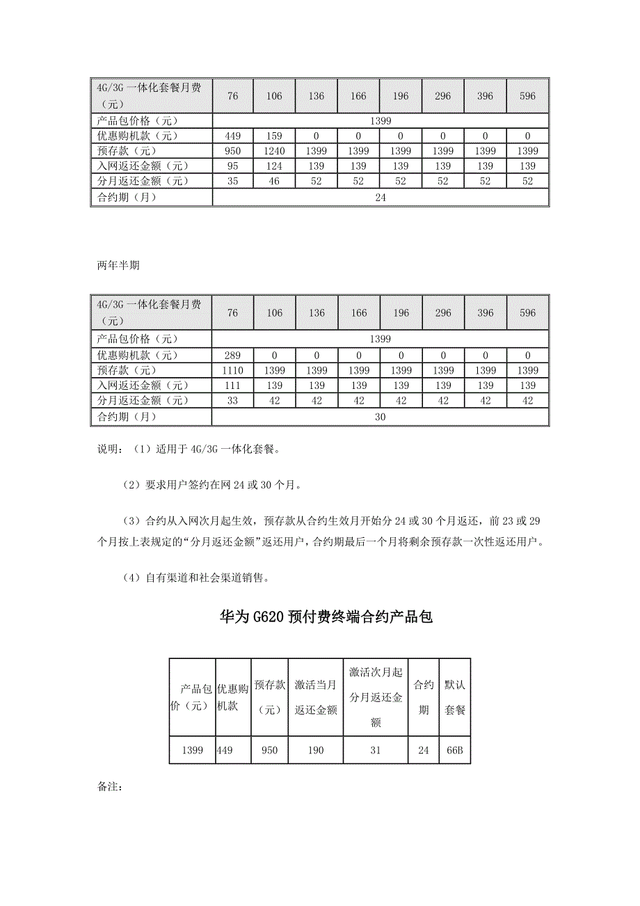 华为G620存费送机和预付费终端合约计划_第2页