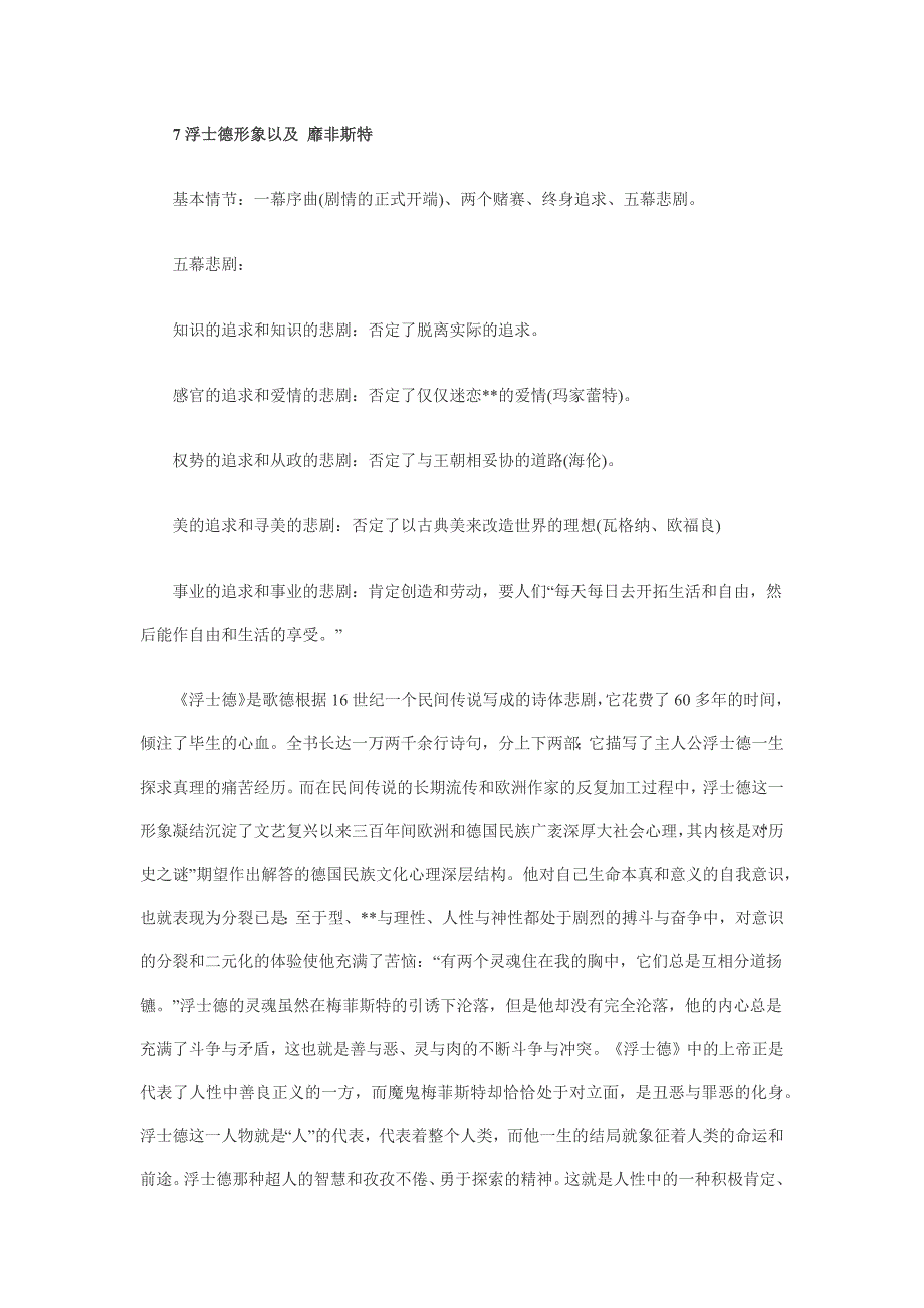 考研精品资料外国文学人物形象总结笔记.. _第1页