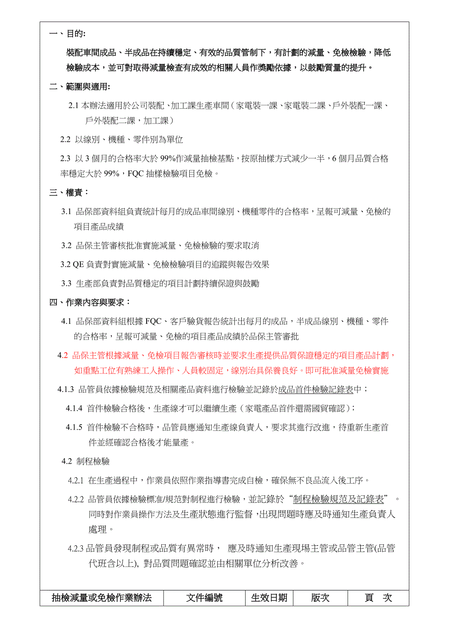 装配车间品质抽检减量作业办法_第2页