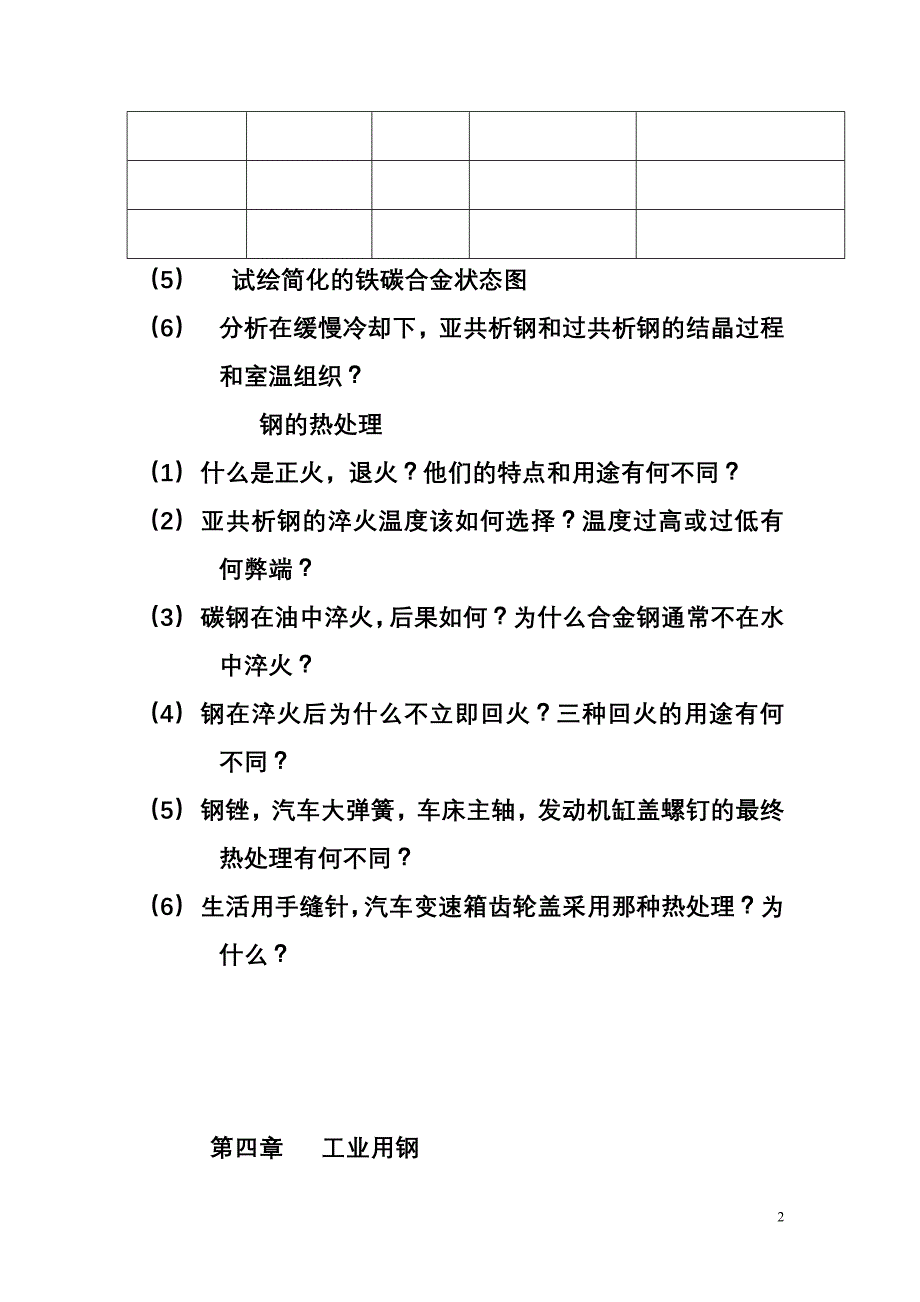 金属工艺学习题_第2页