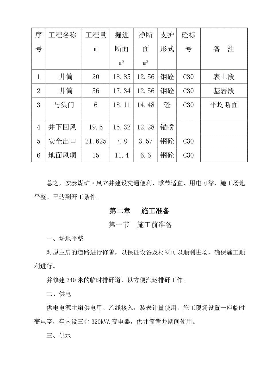 安泰煤矿风井施工组织设计_第5页