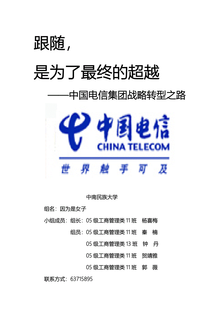 中国电信集团案例简介_第1页
